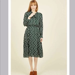 Modcloth Green Shirt Dress